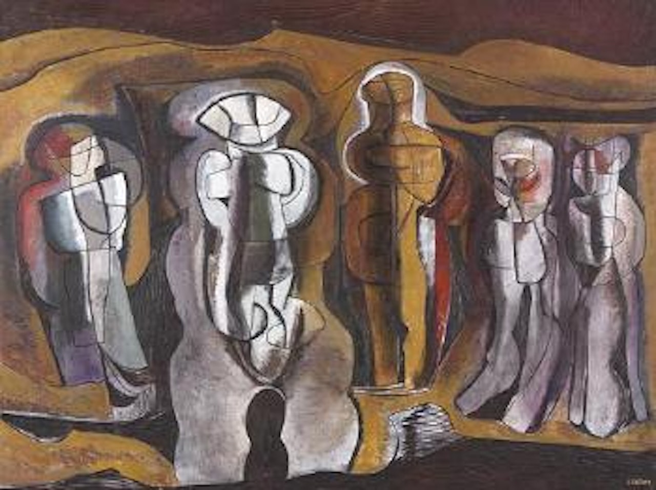 Figures in a metaphysical landscape no. I by Cecil Skotnes