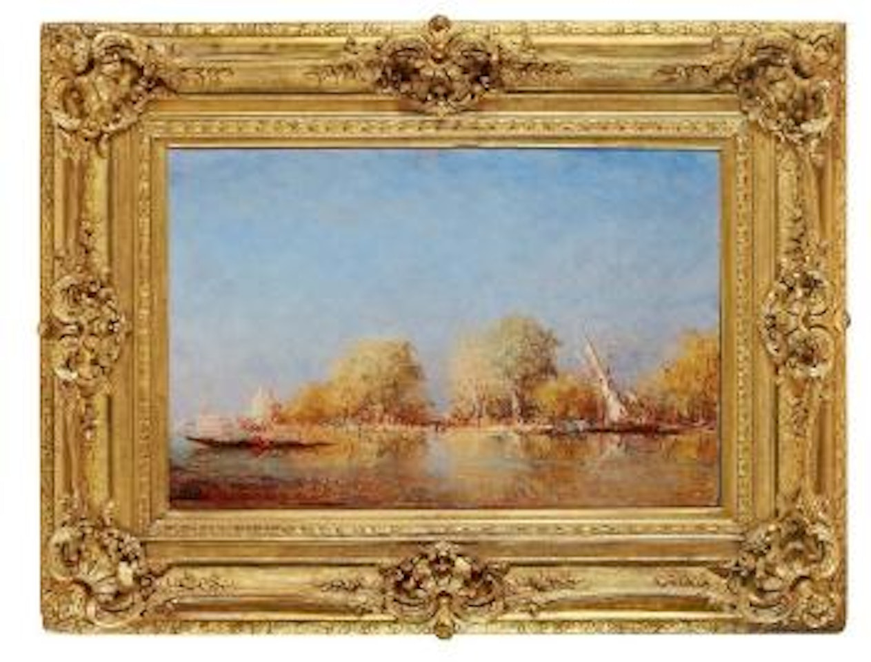 Gondole devant les jardins Français, Venise by Félix Ziem