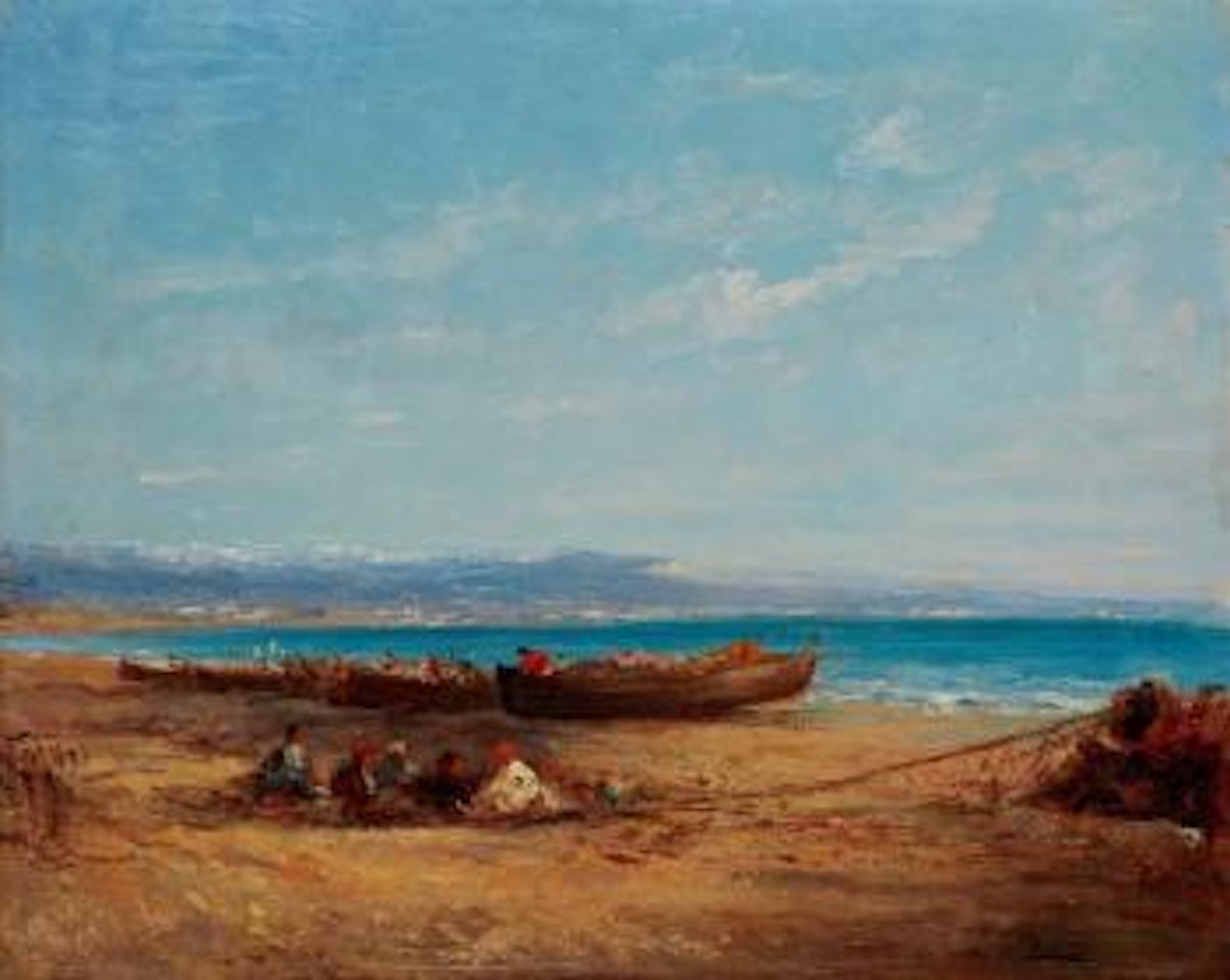 Les pêcheurs devant Antibes by Félix Ziem