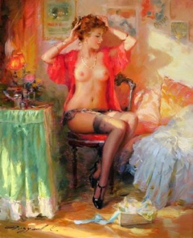 Jeune fille en rouge by Constantin Razoumov