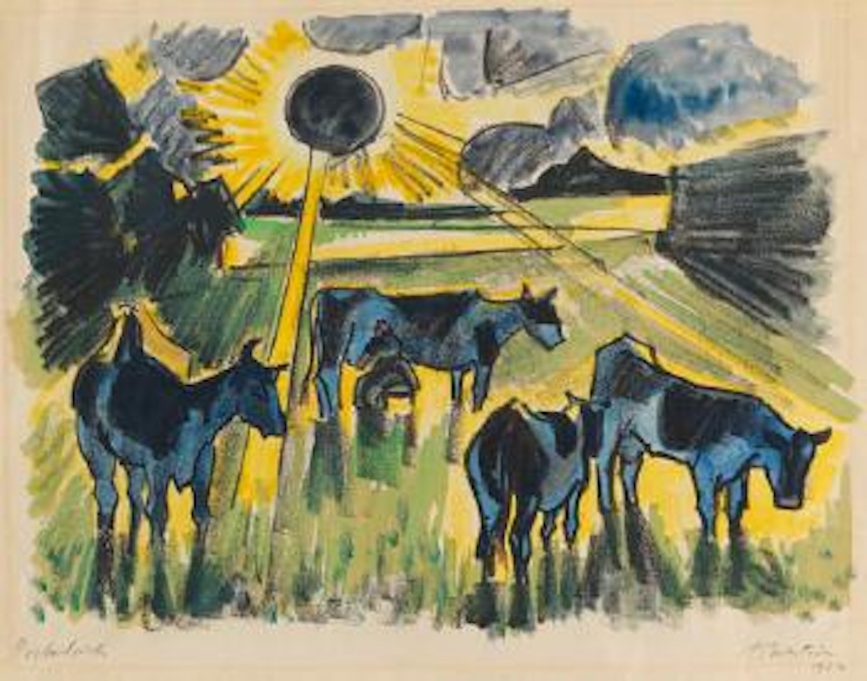 Kuhe auf der Weide by Max Pechstein