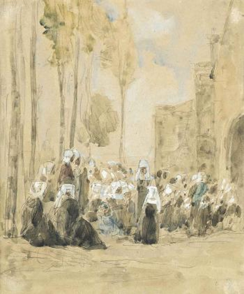 Pardon en Bretagne by Eugène Boudin