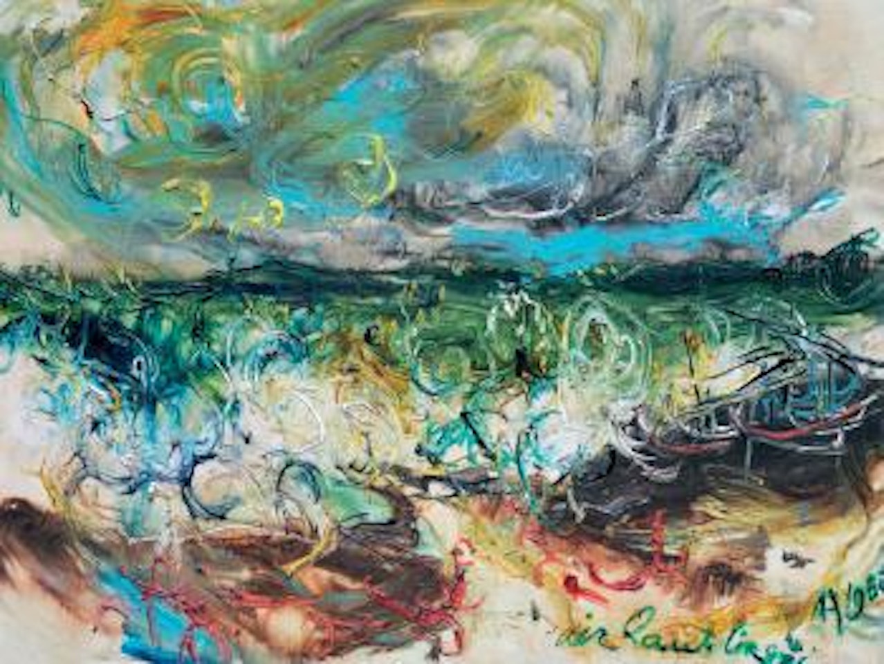 Air Laut Tinggi (High Tide) by Affandi
