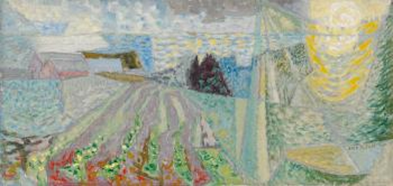 Gården, plogfårorna och solen by Erik Olson
