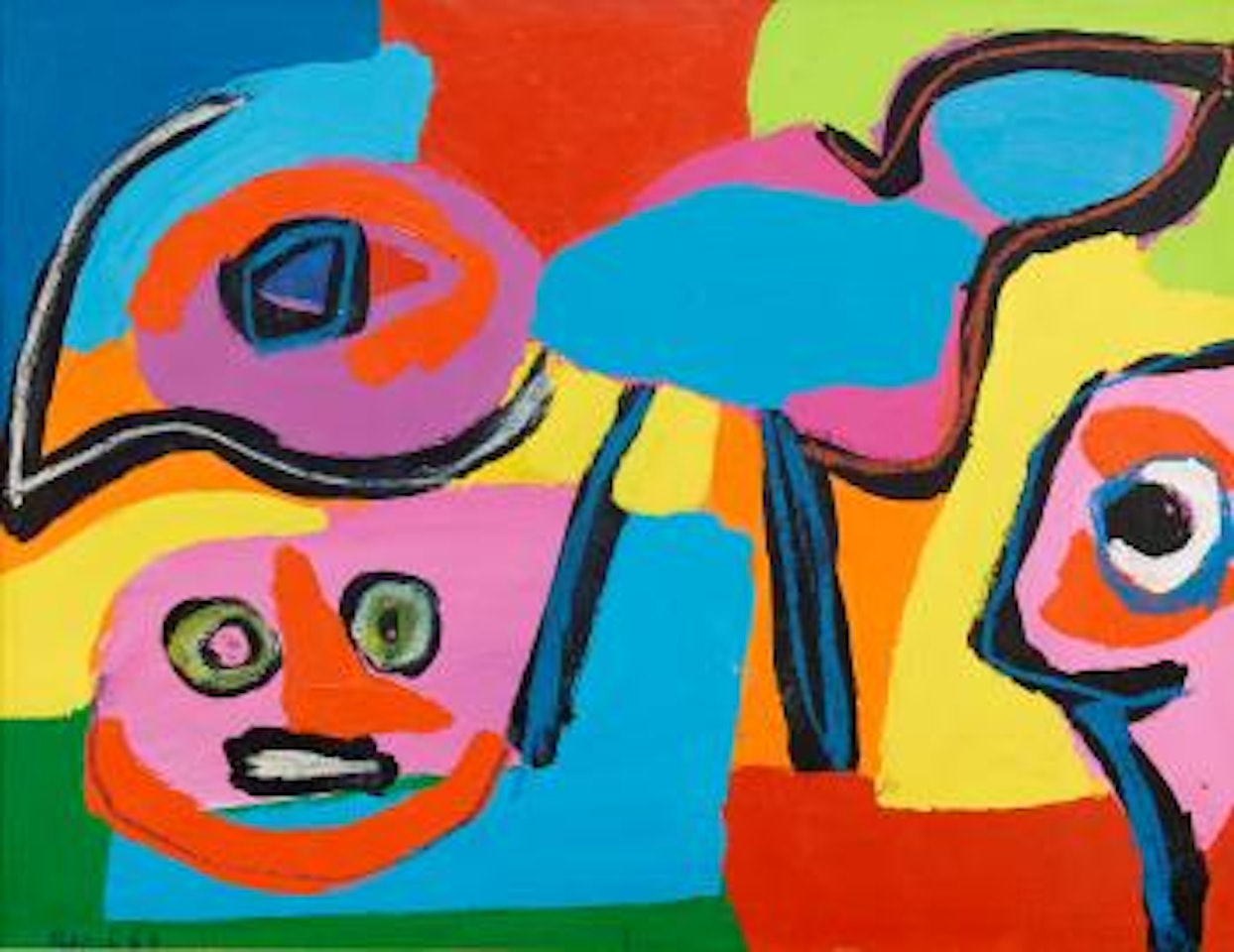 Komposition med figurer by Karel Appel