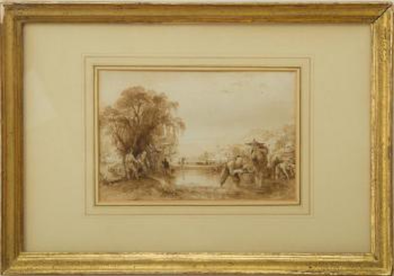 Sowing rice at soo-chow-foo; Transplanting by Thomas Allom