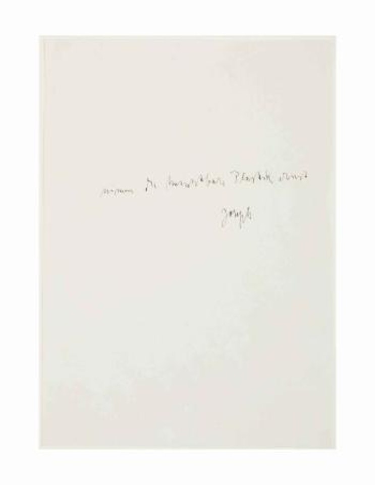 Nimmt Die Unsichtbare Plastic Ernst by Joseph Beuys