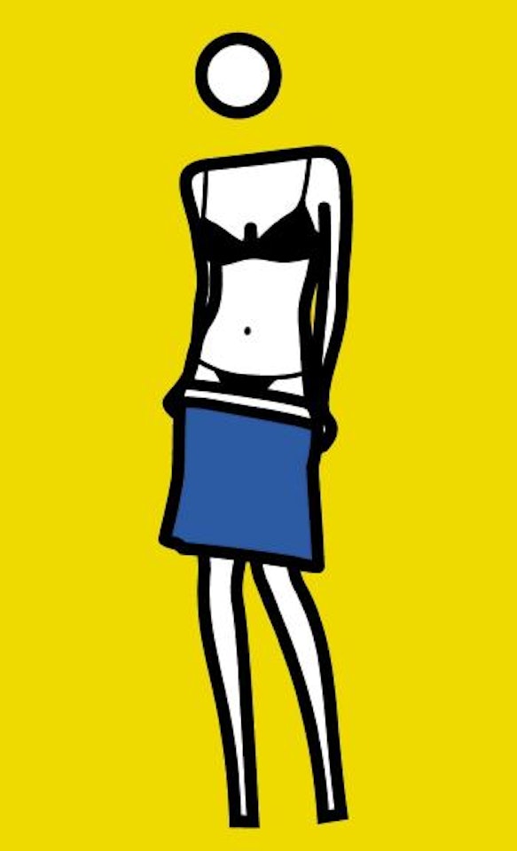 Woman taking off summer dress. 10 by Julian Opie