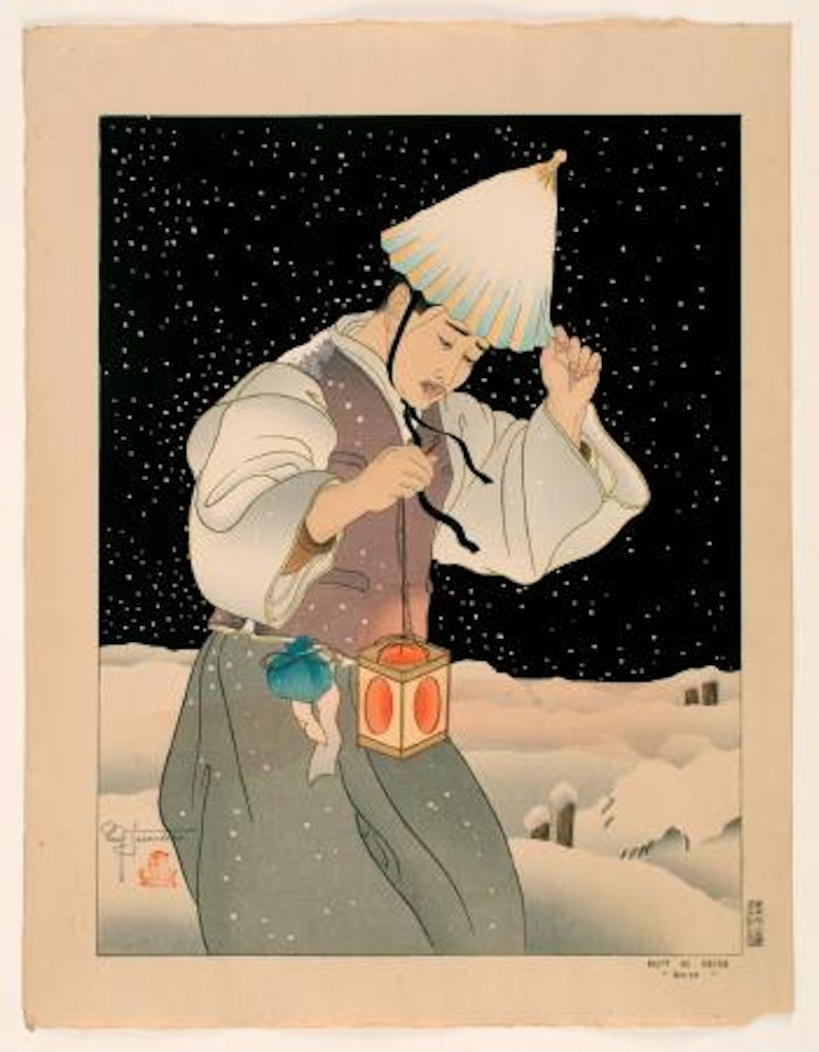 Snowy Night by Paul Jacoulet
