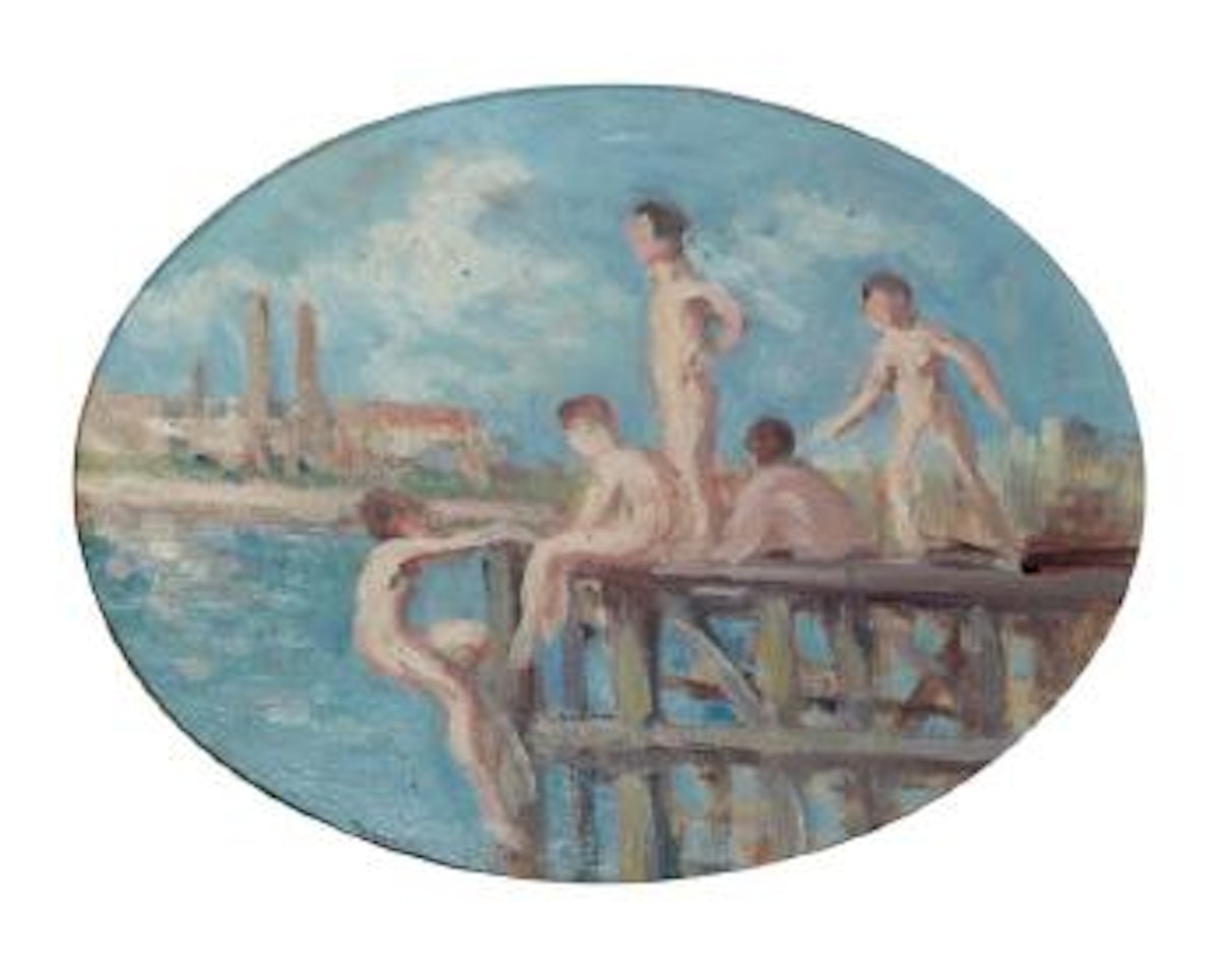 Etude pour les baigneurs à Rolleboise by Maximilien Luce