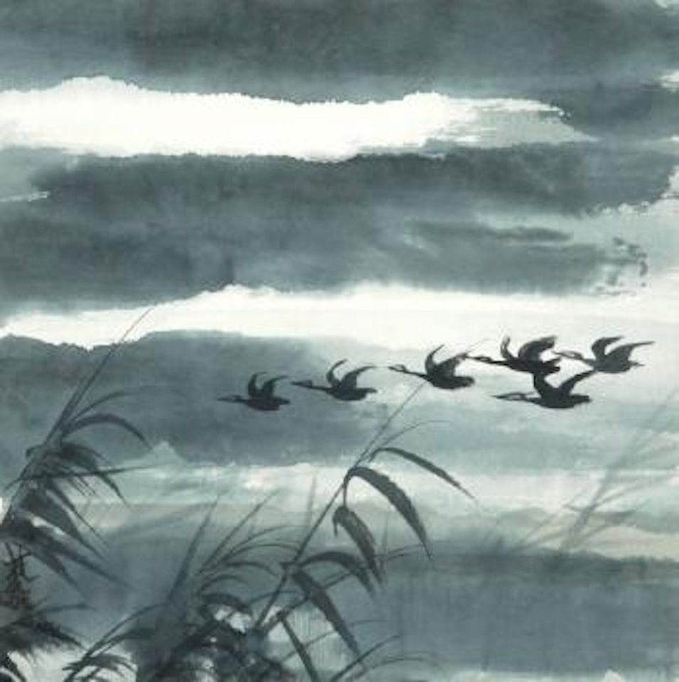 Envolée d'oies sauvages by Lin Fengmian