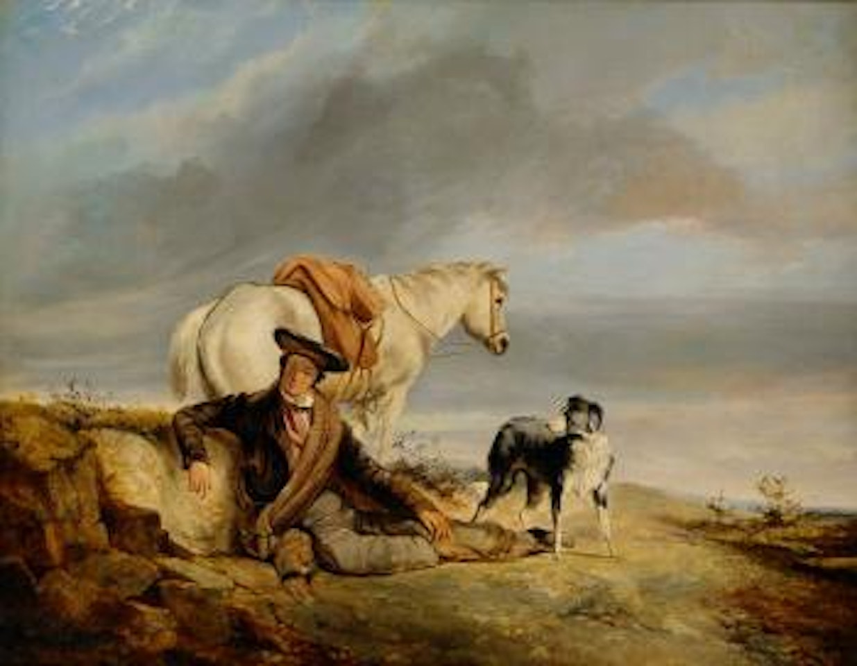 Jägare i landskap by Richard Ansdell