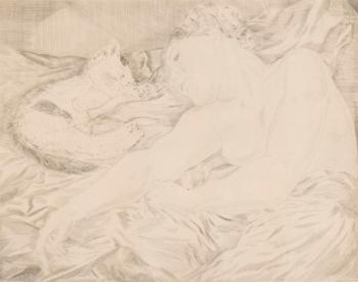 La femme au chat by Leonard Tsuguharu Foujita