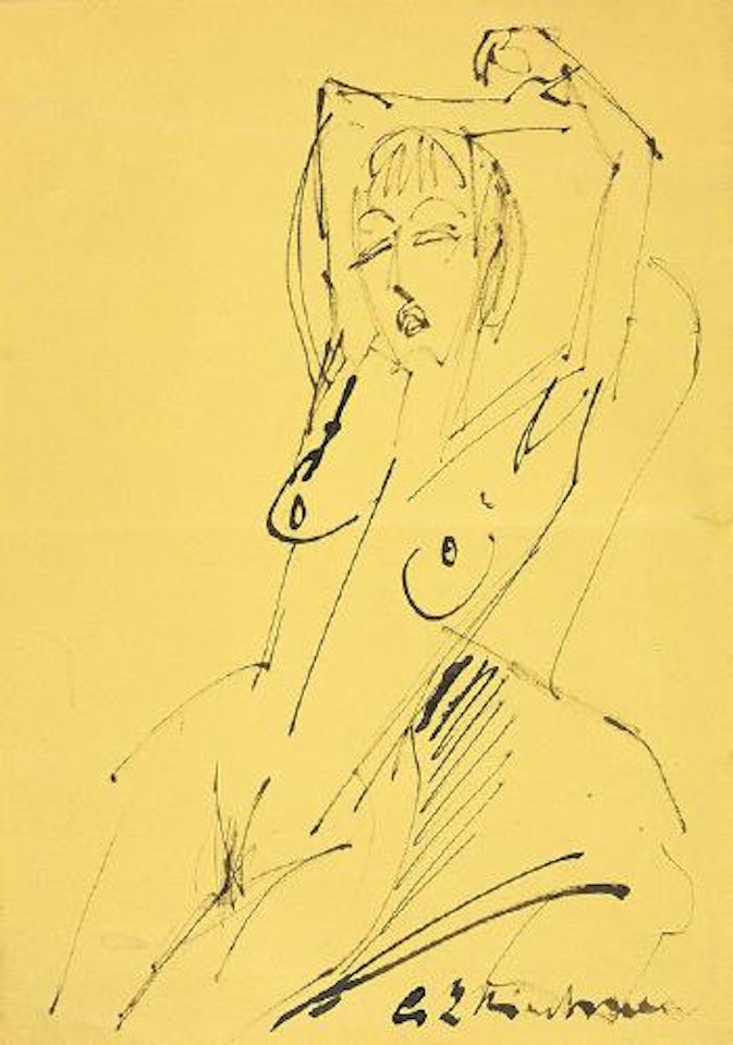 Sich reckender weiblicher Akt by Ernst Ludwig Kirchner
