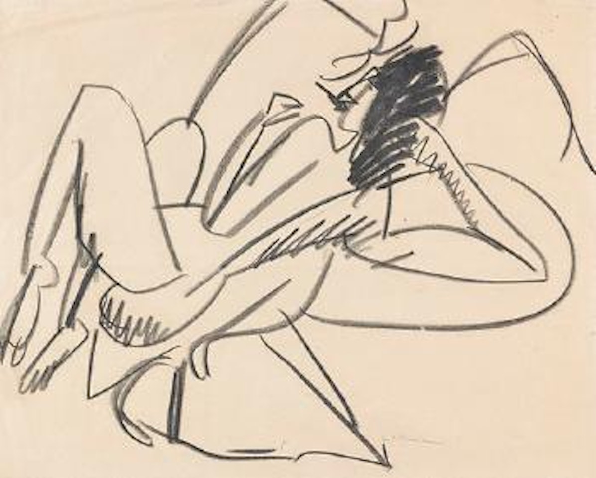 Liegender weiblicher Akt by Ernst Ludwig Kirchner