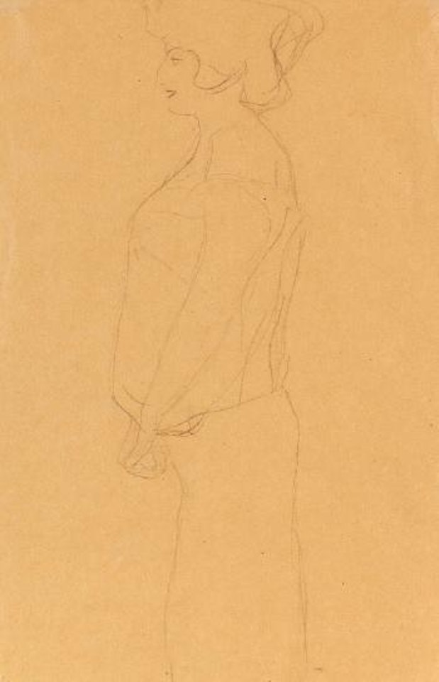 Schwangere im Profil nach links, Studie zu `Hoffnung I' by Gustav Klimt