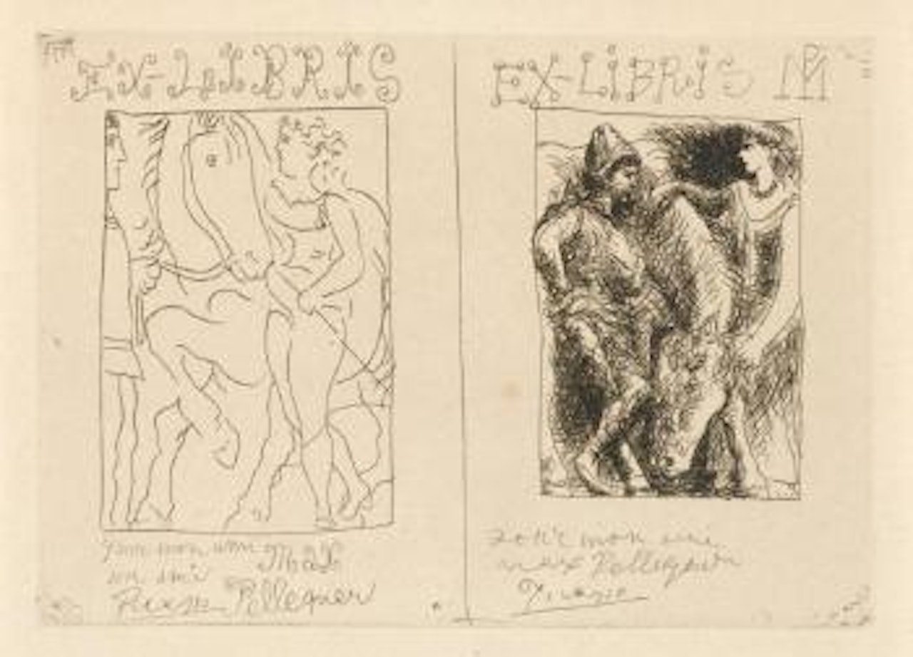 Deux Ex-Libris, Max Pellequer by Pablo Picasso