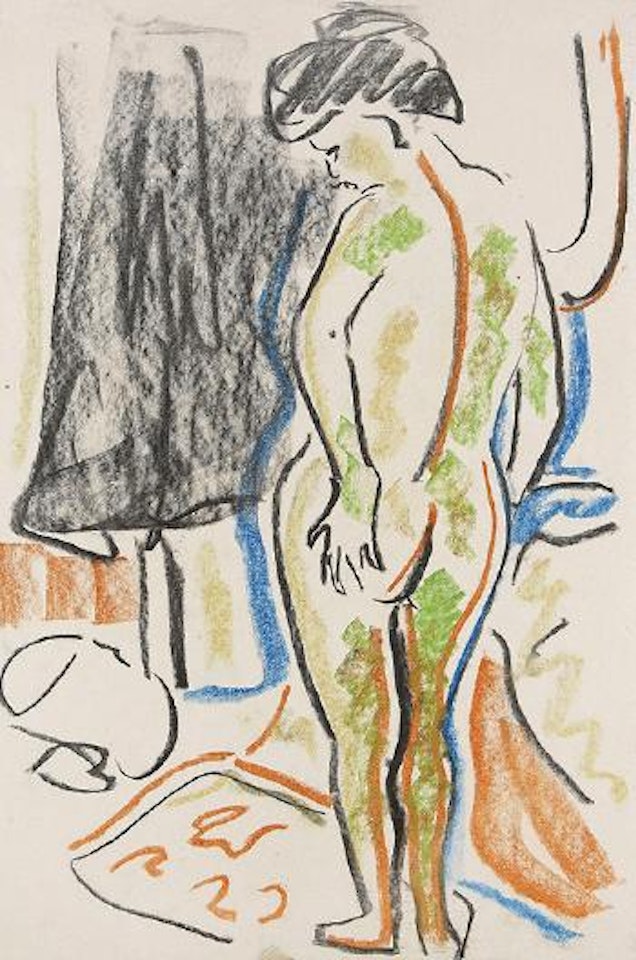 Stehender weiblicher Akt by Ernst Ludwig Kirchner