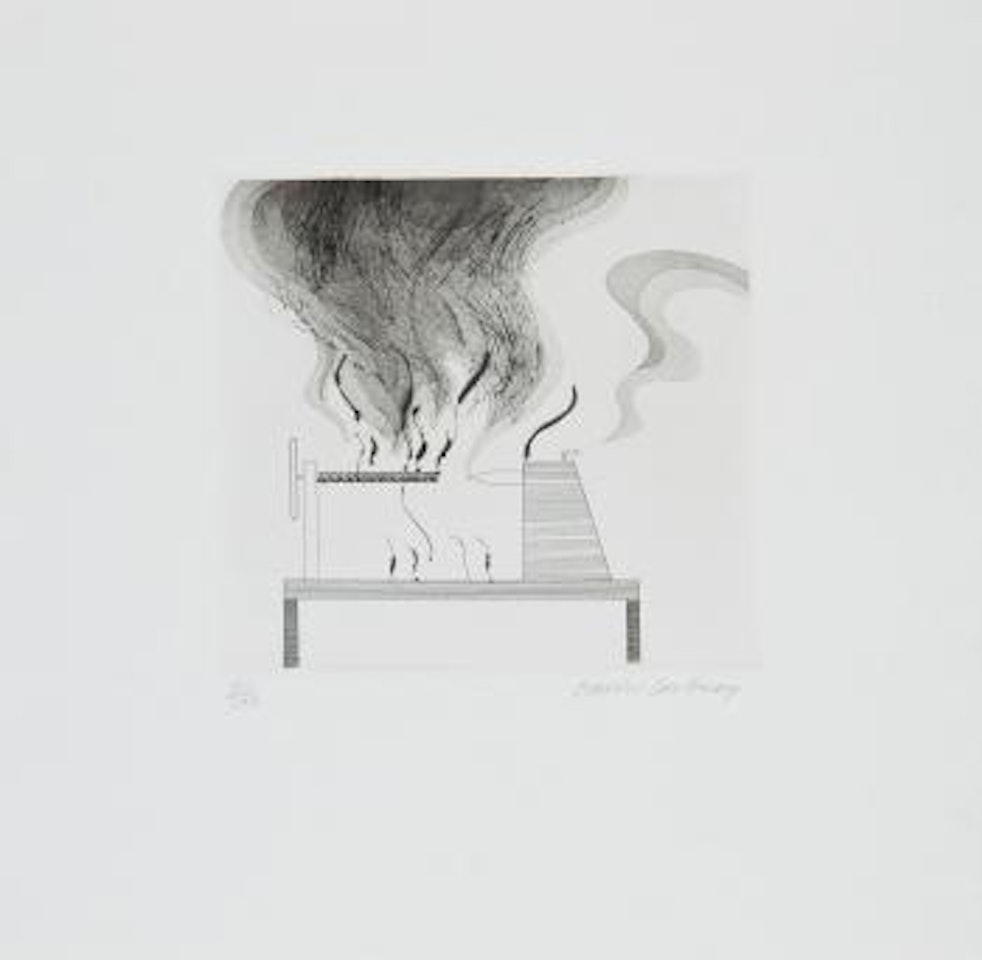 The lathe and the fire by David Hockney
