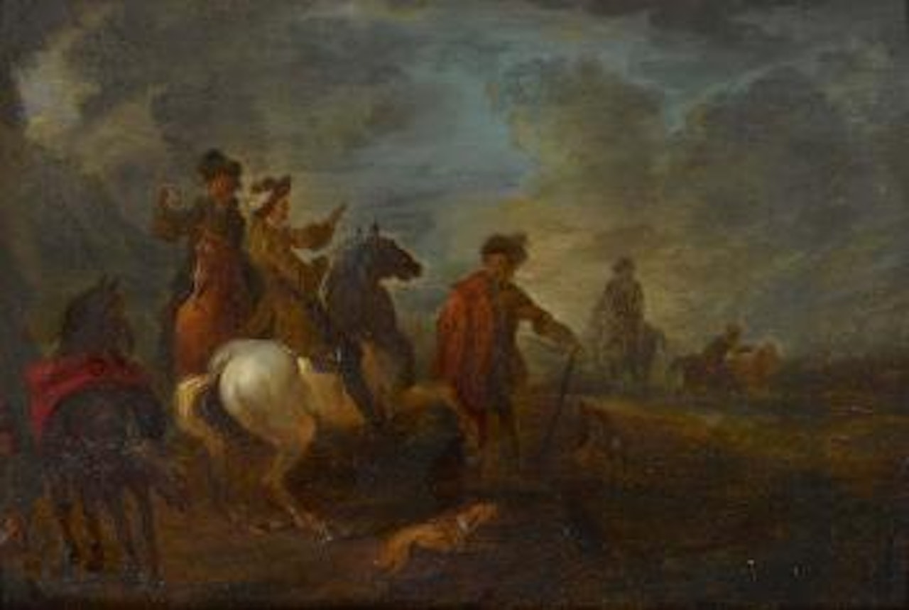 Reitergruppe bei der Rast by Francesco Giuseppe Casanova