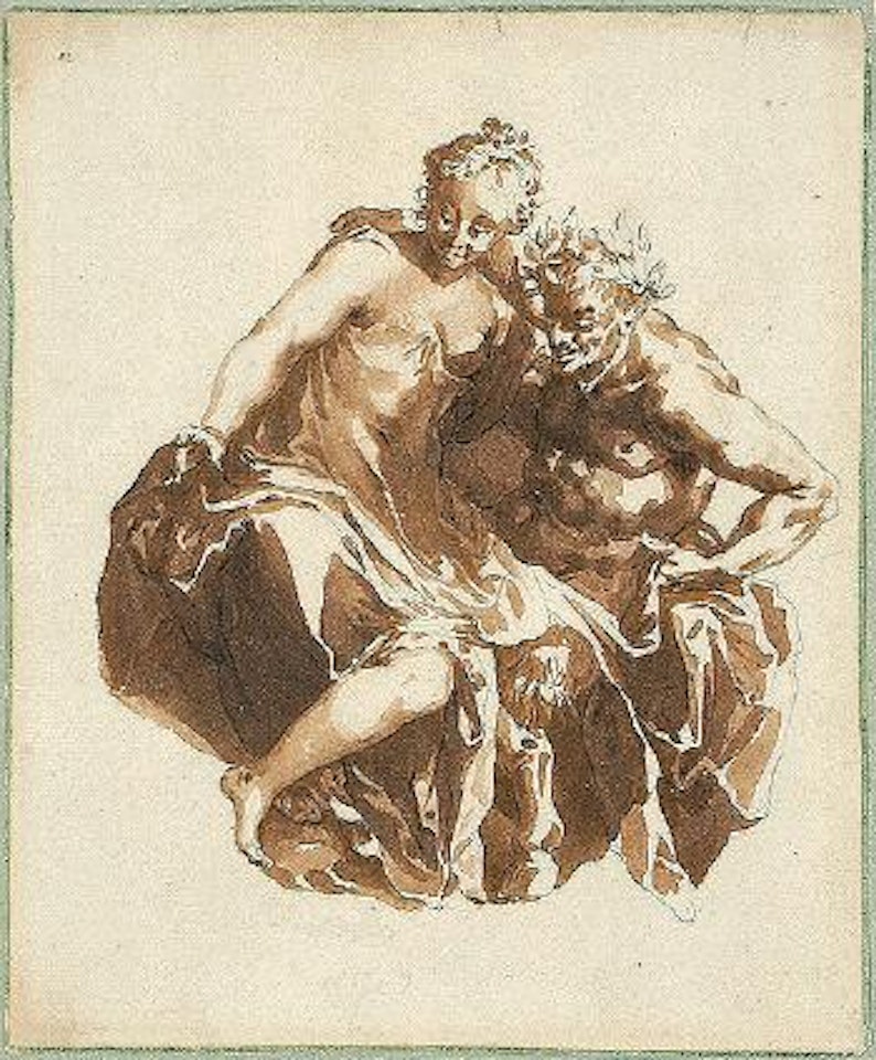 Nymphe und Satyr by Jan de Bisschop