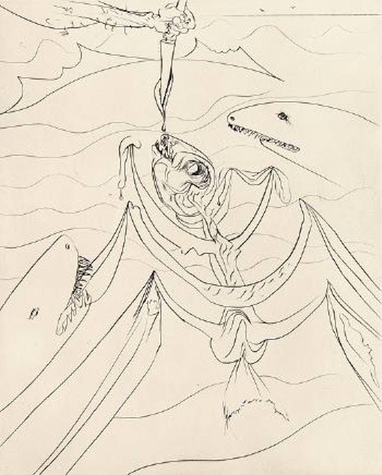 Der Kampf (1); Die Angel (2); Porträt (3) by Salvador Dali