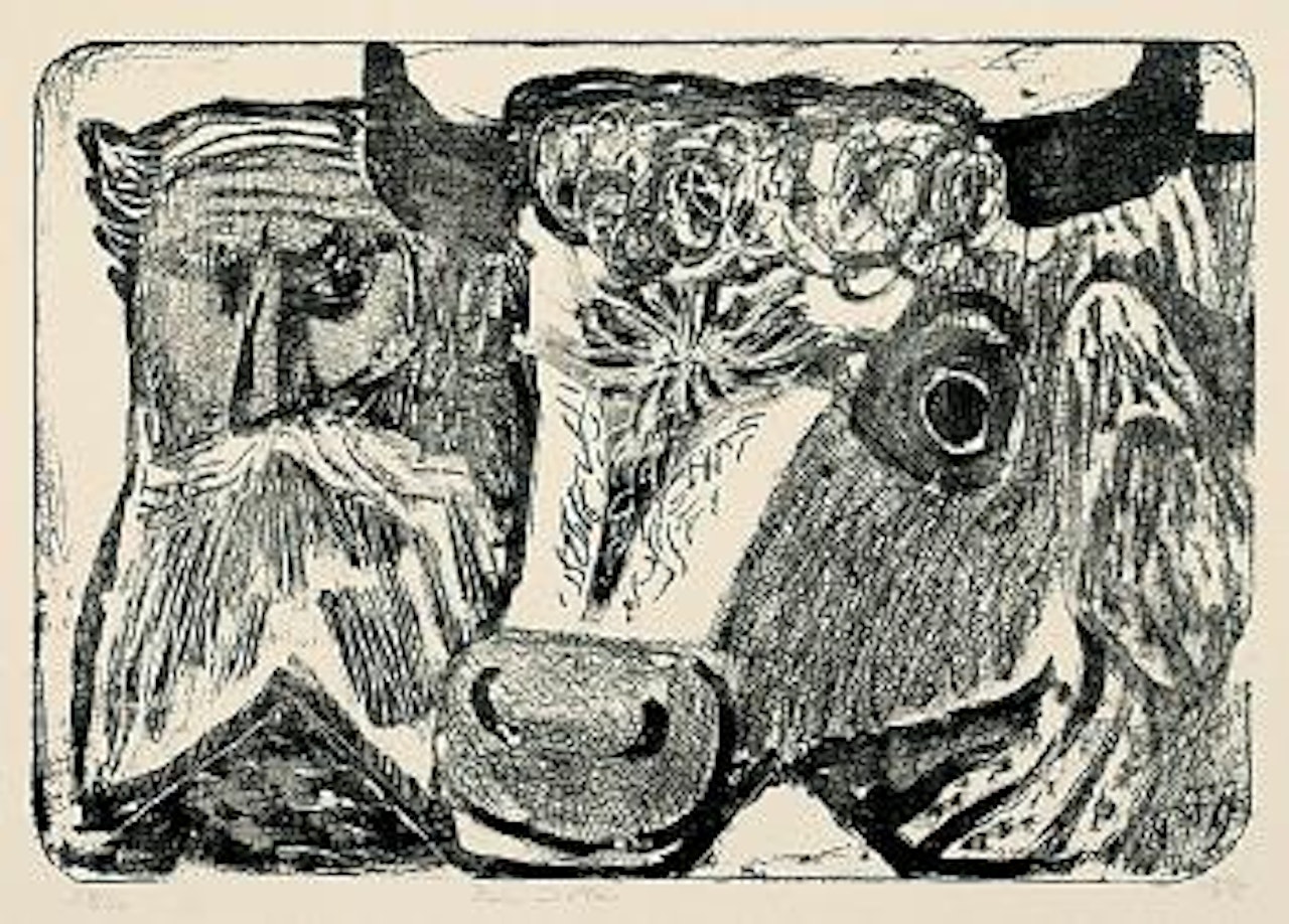 Bauer mit Stier by Otto Dix