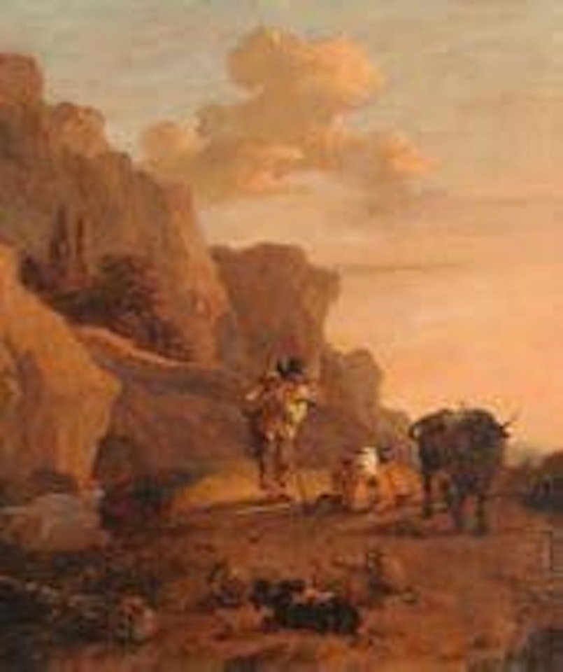 Rastender Bauer und sein Vieh by Pieter Bout