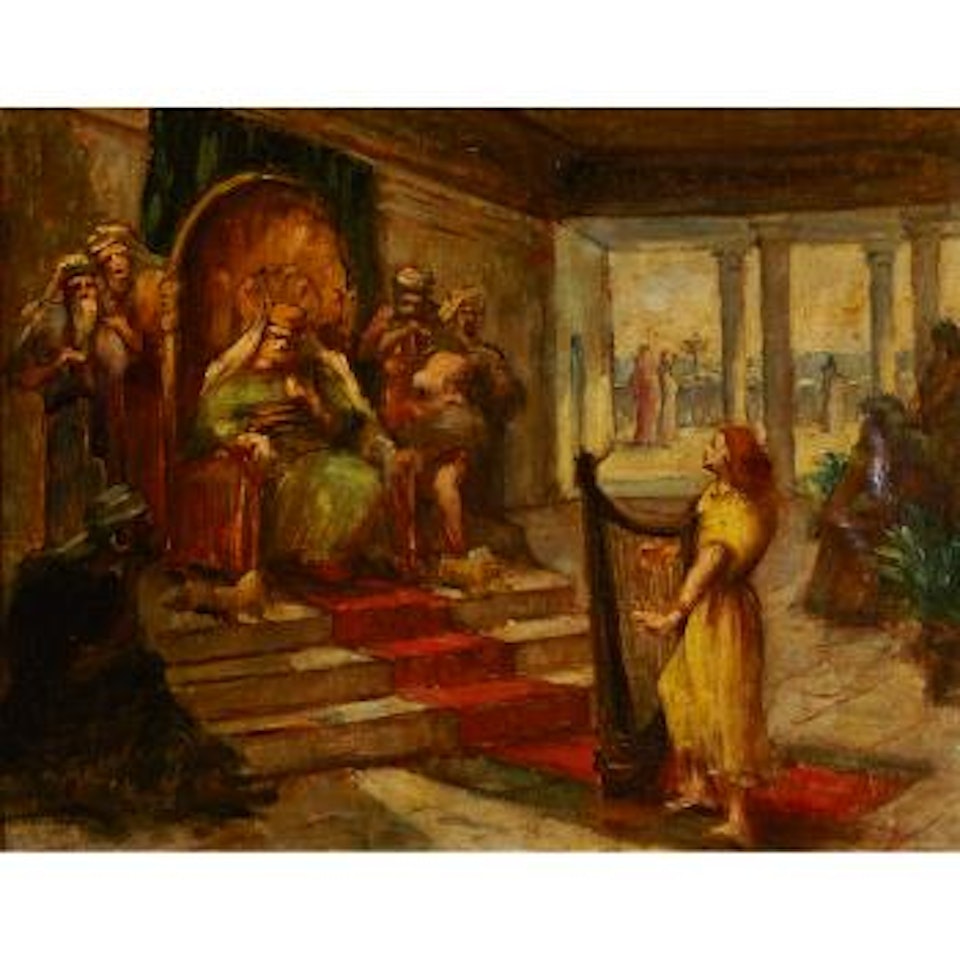 David Playing The Harp for Saul (Study) by Eugene Delacroix