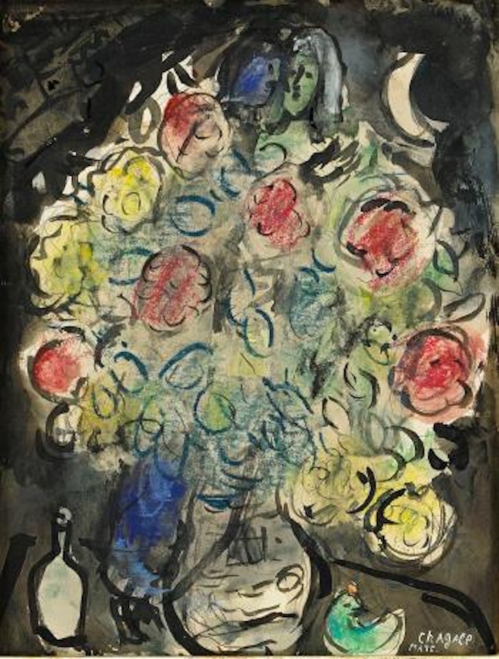 Bouquet à la lune by Marc Chagall