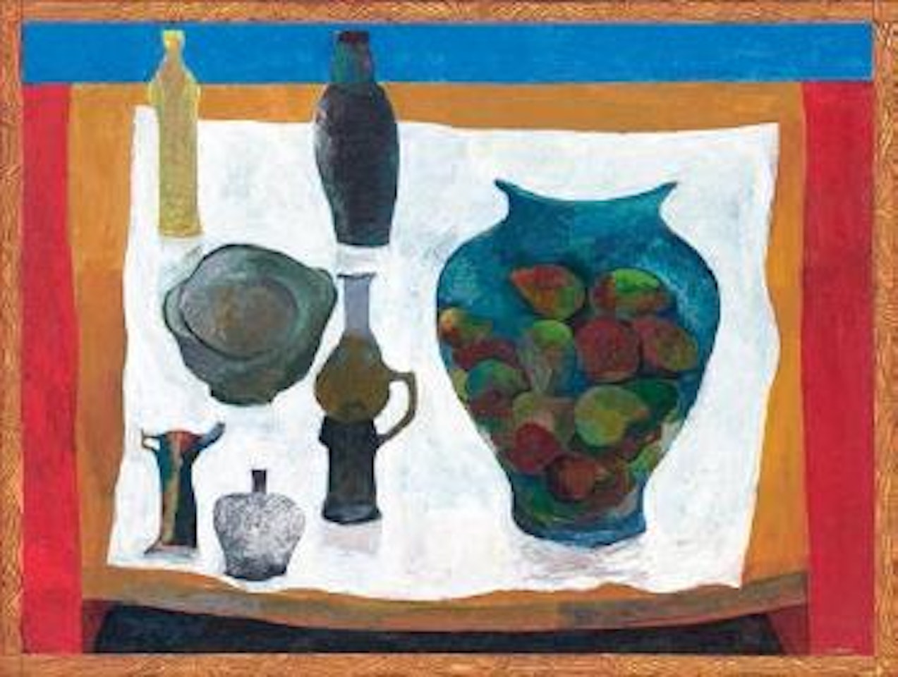 Still life with bottles and a vase by Cecil Skotnes