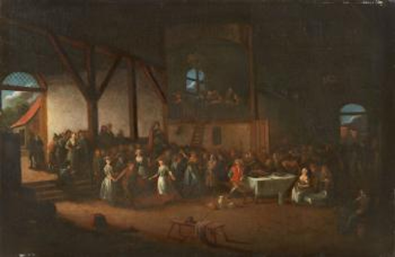 A Barn Interior with Peasant Festivities by Egbert van Heemskerk III