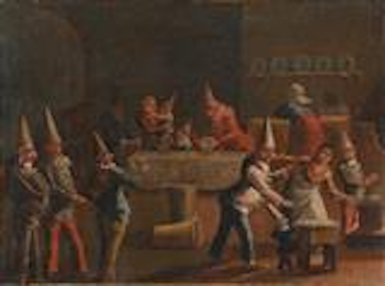 Several scenes from the life of Pulcinella by Venetian School
