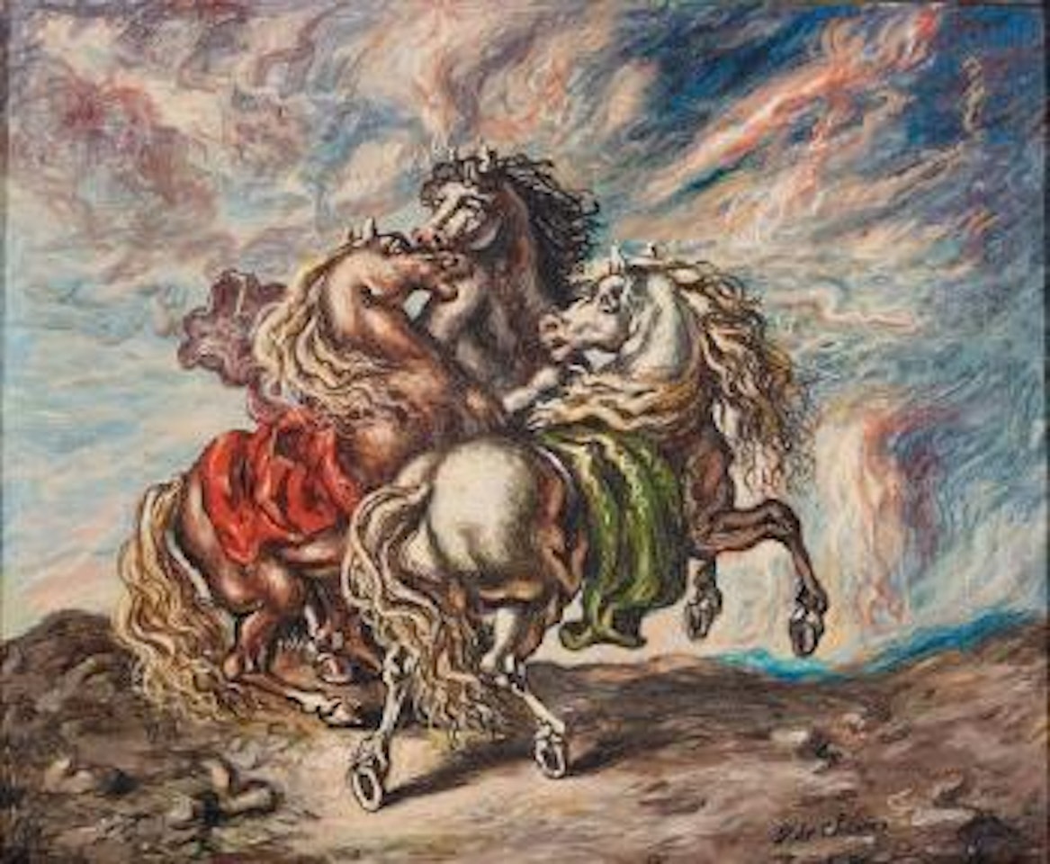 Cavalli spaventati dalla folgore by Giorgio de Chirico