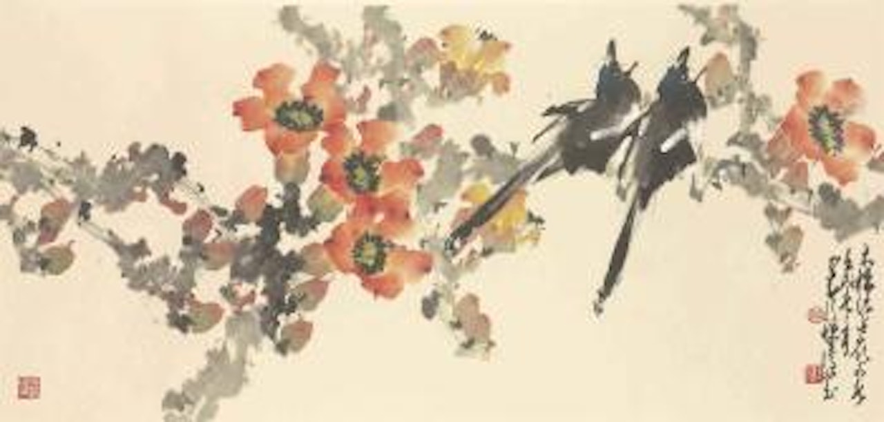 Birds and flowers by Zhao Shao'ang