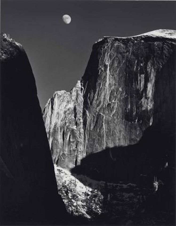 Moon and Half Dome, Yosemite National Park, 1960 by Ansel Adams