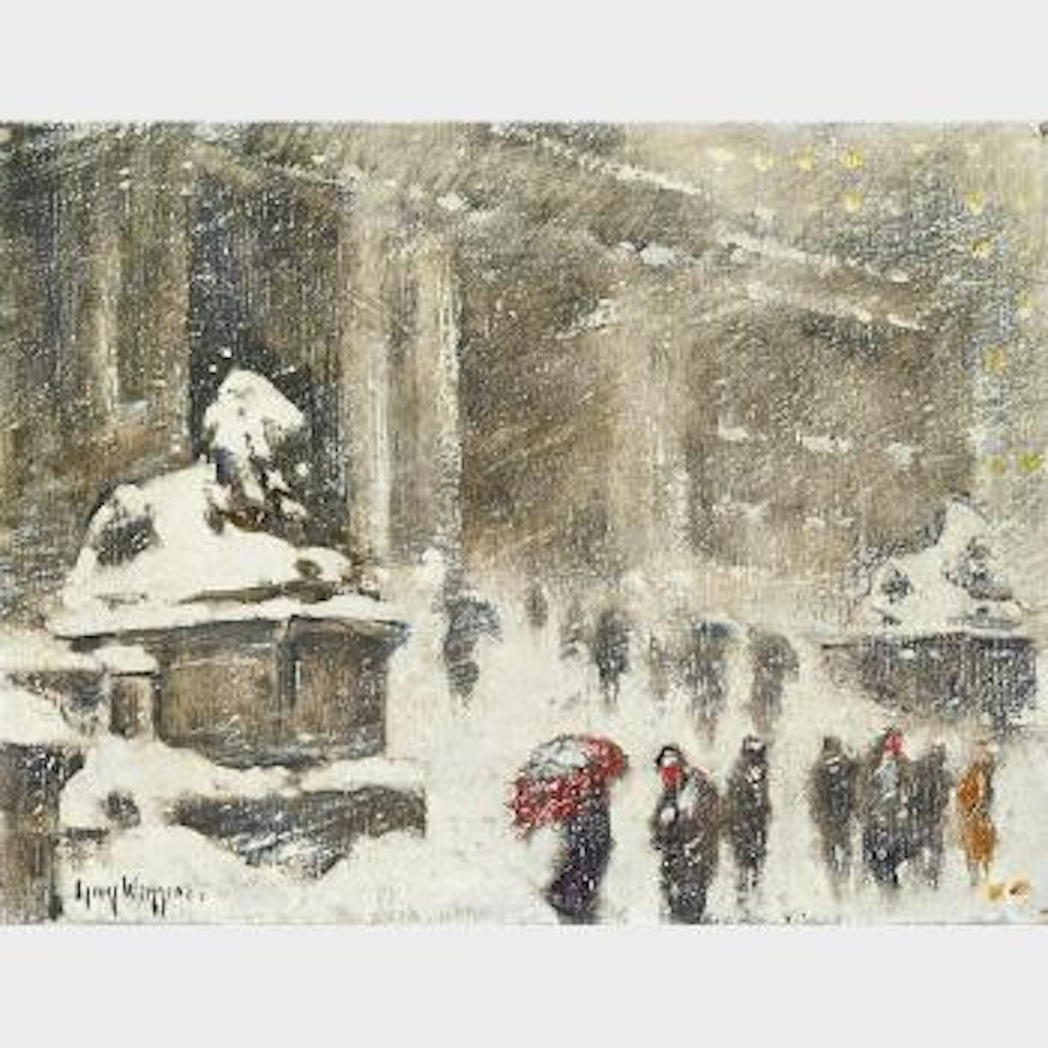 The Library, Winter, 1931 by Guy Carleton Wiggins