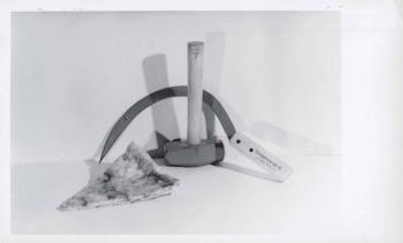 Hammer and Sickle with Pizza by Andy Warhol