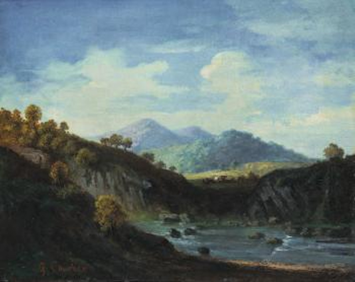 Paesaggio con lago by Italian School