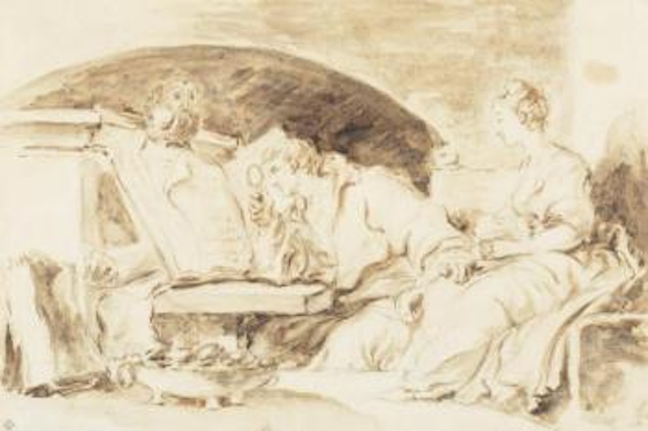 Jeune fille consultant un devin by Jean-Honoré Fragonard