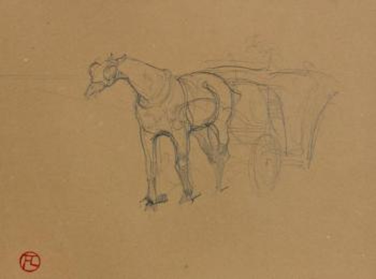 Cheval attelé by Henri de Toulouse-Lautrec