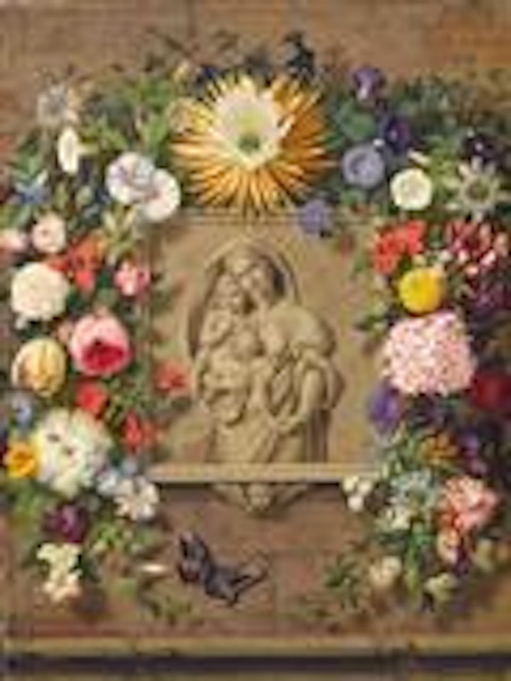 Madonna with Child Wreathed in Flowers by Adolf Senff