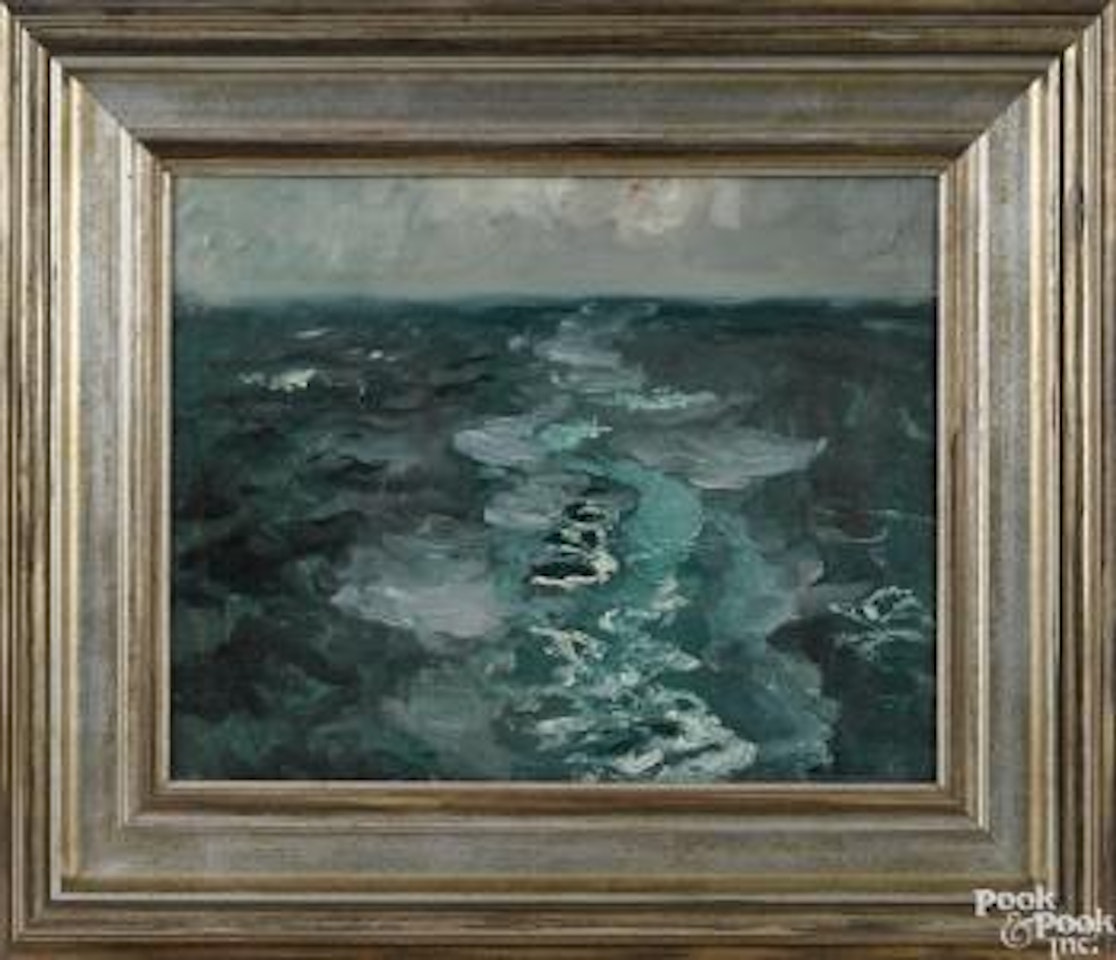 The ship's wake by Fritz Thaulow