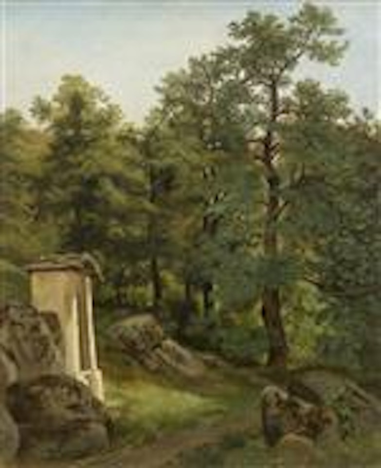 Forest Clearing With Small Chapel by Alexandre Calame