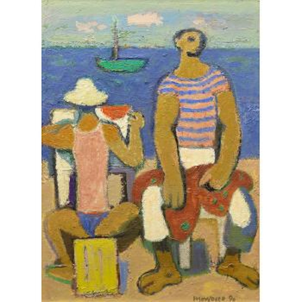 Two fishermen of castellabate by Alberto Morrocco