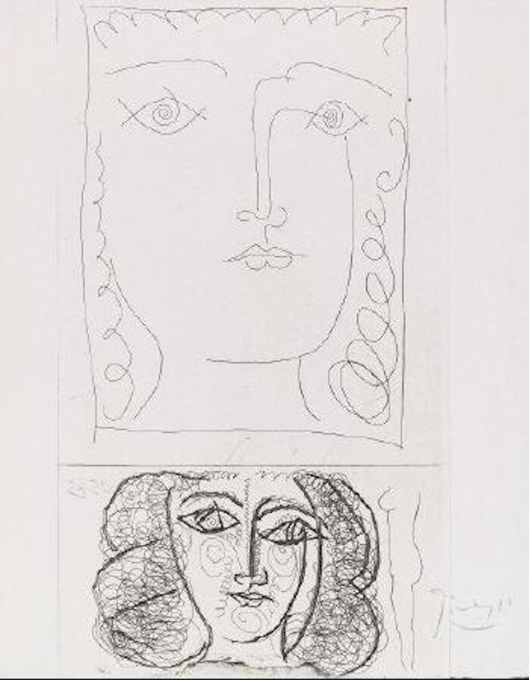 Deux Têtes de Femme de Face by Pablo Picasso