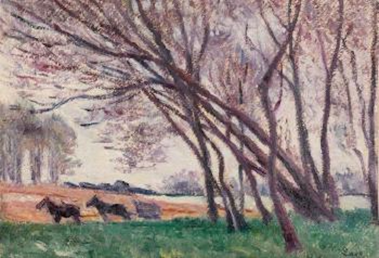 Attelage dans le champ en bord de Loire à Saint-Ay by Maximilien Luce