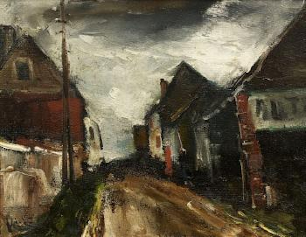 Garage dans une rue de village by Maurice de Vlaminck