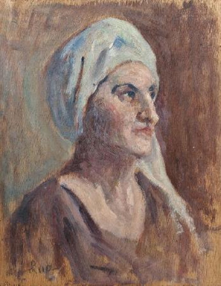 Madame Luce au foulard. Baigneur au chapeau. Jeux d'enfants. Femme avec son chien et son chat by Maximilien Luce