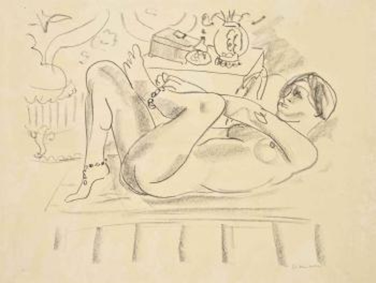Nu Reverseé, Près D'une Table Louis XV by Henri Matisse